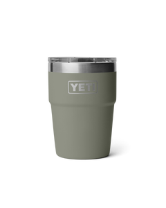 The Yeti Rambler 16oz Stackable Cup in Pampa Green