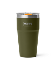 Rambler 20oz Stackable Cup in Olive & King Crab Orange