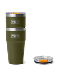 Rambler 20oz Stackable Cup in Olive & King Crab Orange