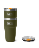 Rambler 20oz Stackable Cup in Olive & King Crab Orange