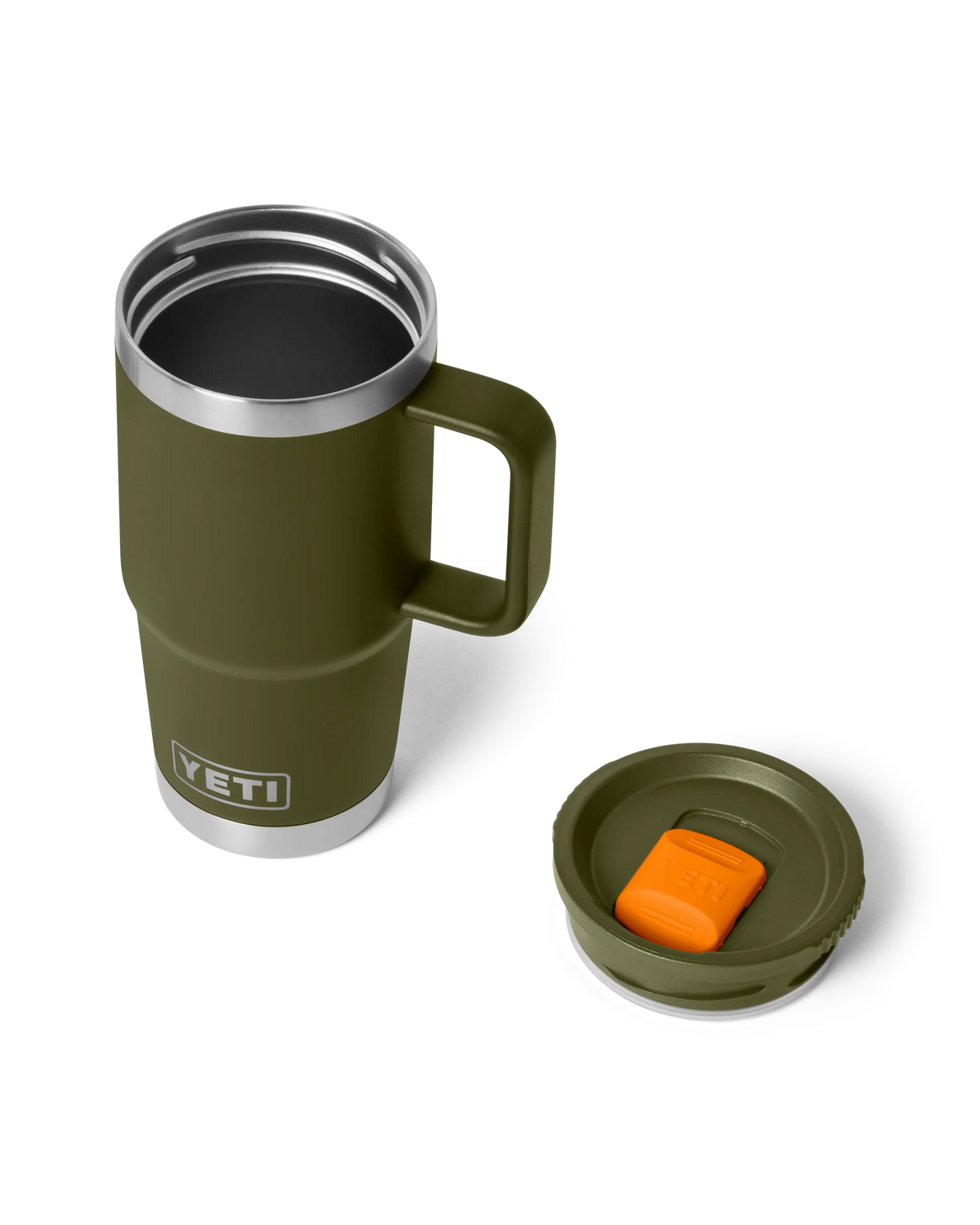 Rambler 20oz Travel Straw Mug in Olive & King Crab Orange