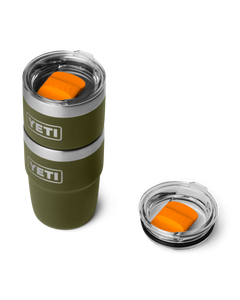 Rambler 8oz Stackable Tumbler with DuraSip™ Ceramic Lining in Olive & King Crab Orange