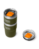 Rambler 8oz Stackable Tumbler with DuraSip™ Ceramic Lining in Olive & King Crab Orange