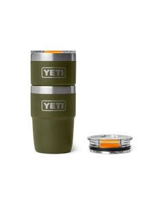 Rambler 8oz Stackable Tumbler with DuraSip™ Ceramic Lining in Olive & King Crab Orange
