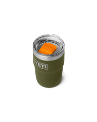 Rambler 8oz Stackable Tumbler with DuraSip™ Ceramic Lining in Olive & King Crab Orange