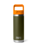 Rambler 18oz Bottle with Straw Cap in Olive & King Crab Orange