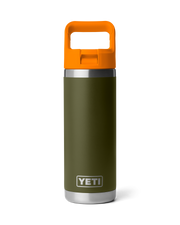 Rambler 18oz Bottle with Straw Cap in Olive & King Crab Orange