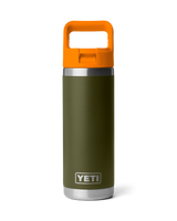 Rambler 18oz Bottle with Straw Cap in Olive & King Crab Orange
