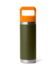 Rambler 18oz Bottle with Straw Cap in Olive & King Crab Orange