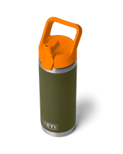 Rambler 18oz Bottle with Straw Cap in Olive & King Crab Orange