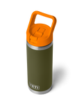 Rambler 18oz Bottle with Straw Cap in Olive & King Crab Orange