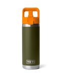 Rambler 18oz Bottle with Straw Cap in Olive & King Crab Orange