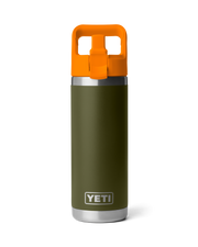 Rambler 18oz Bottle with Straw Cap in Olive & King Crab Orange