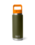 Rambler 26oz Bottle with Straw Cap in Olive & King Crab Orange