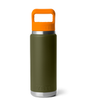 Rambler 26oz Bottle with Straw Cap in Olive & King Crab Orange