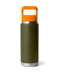Rambler 26oz Bottle with Straw Cap in Olive & King Crab Orange
