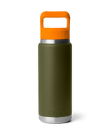 Rambler 26oz Bottle with Straw Cap in Olive & King Crab Orange