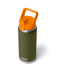 Rambler 26oz Bottle with Straw Cap in Olive & King Crab Orange