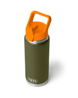 Rambler 26oz Bottle with Straw Cap in Olive & King Crab Orange