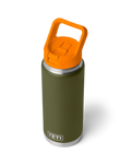 Rambler 26oz Bottle with Straw Cap in Olive & King Crab Orange