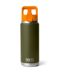 Rambler 26oz Bottle with Straw Cap in Olive & King Crab Orange