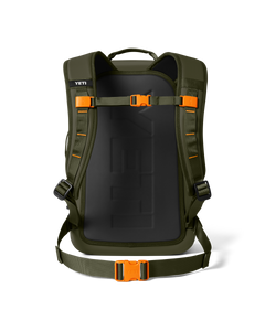 Panga 28L Submersible Backpack in Olive & King Crab Orange