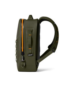 Panga 28L Submersible Backpack in Olive & King Crab Orange