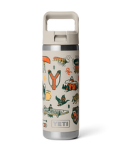 Rambler 18oz Bottle with Straw Cap in Cape Summer Camp