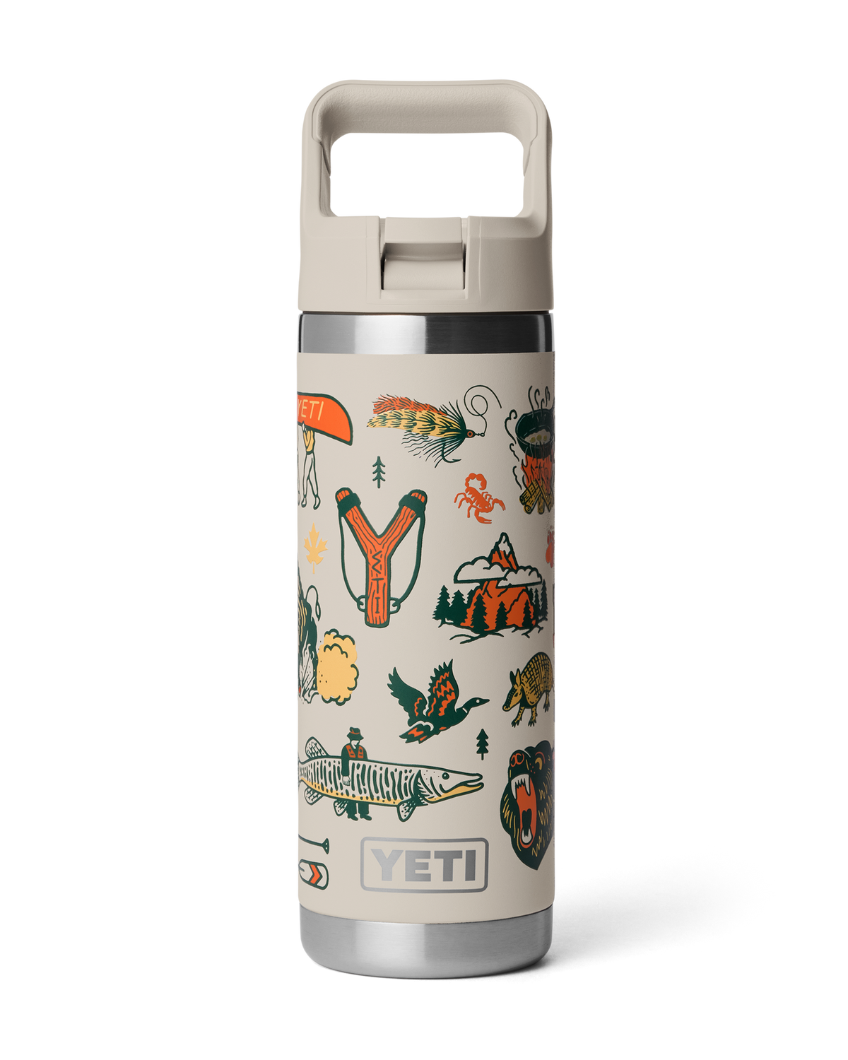 Rambler 18oz Bottle with Straw Cap in Cape Summer Camp