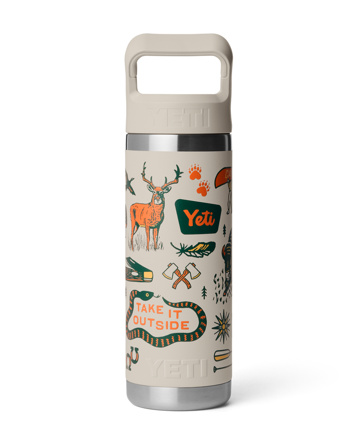 Rambler 18oz Bottle with Straw Cap in Cape Summer Camp