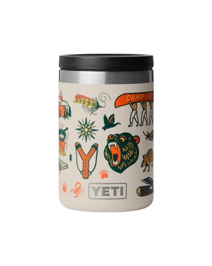 The Yeti Rambler 16oz Insulated Food Jar in Summer Graphic Cape Taupe