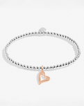 The Joma Jewellery A Little 'Lucky To Have A Friend Like You' Bracelet in Silver And Rose Gold Plating