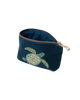 The Elizabeth Scarlett Womens Turtle Conservation Velvet Coin Purse in Marine Navy