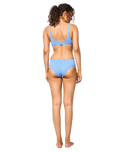 The Watercult Womens Tidal Texture Bralette Ring Front Bikini Top in Fresh Ocean