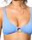 The Watercult Womens Tidal Texture Bralette Ring Front Bikini Top in Fresh Ocean
