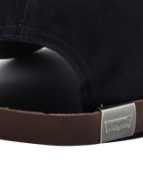 Classic Twill Red Tab Baseball Cap in Stonewashed Black