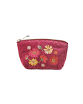 The Elizabeth Scarlett Womens Wildflower Velvet Coin Purse in Dry Rose