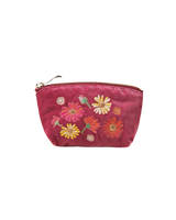 The Elizabeth Scarlett Womens Wildflower Velvet Coin Purse in Dry Rose