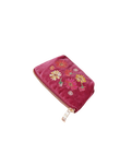 The Elizabeth Scarlett Womens Wildflower Velvet Coin Purse in Dry Rose