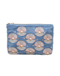 Pearl Shell Velvet Everyday Pouch in Dusky Blue