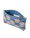 Pearl Shell Velvet Everyday Pouch in Dusky Blue