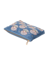 Pearl Shell Velvet Everyday Pouch in Dusky Blue