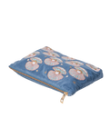 Pearl Shell Velvet Everyday Pouch in Dusky Blue