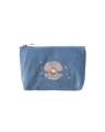 Pearl Shell Velvet Mini Pouch in Dusky Blue