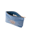Pearl Shell Velvet Mini Pouch in Dusky Blue