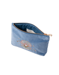 Pearl Shell Velvet Mini Pouch in Dusky Blue