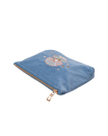 Pearl Shell Velvet Mini Pouch in Dusky Blue