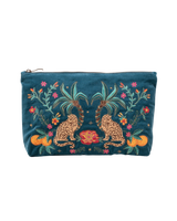 The Elizabeth Scarlett Tropical Jaguar Everyday Pouch in Rich Blue
