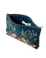 The Elizabeth Scarlett Tropical Jaguar Everyday Pouch in Rich Blue