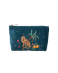 Tropical Jaguar Mini Pouch in Rich Blue